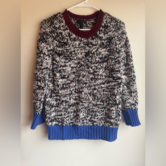 J. Crew Sweaters - J. Crew Black and Blue Crew Neck Sweater